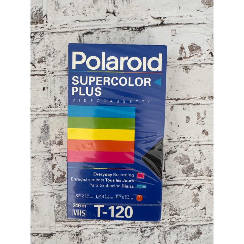 Polaroid Supercolor Plus T-120 VHS Blank Videocassette Tape Factory Sealed 1993